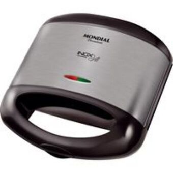 Novo Mundo Sanduicheira e grill mondial inox premium, 800w, grelha antiaderente - s07 oferta