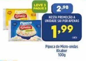 Arena Atacado Pipoca de Micro Ondas Kisabor 100g oferta
