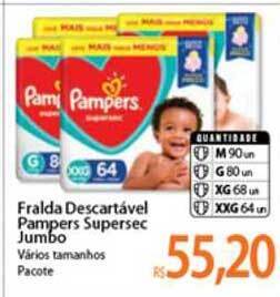 Atacadão Fralda Descartável Pampers Supersec Jumbo oferta