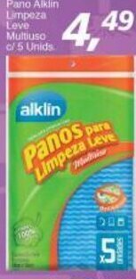 Supermercados Guanabara Pano Alklin Limpeza Leve Multiuso c/5 unids oferta
