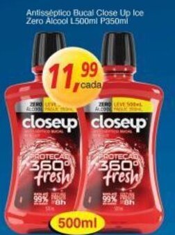 Supermercados Guanabara Antisseptico Bucal Close Up Ice Zero Alcool L500ml P350ml oferta