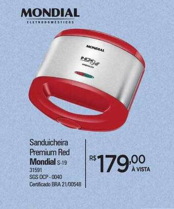 Zenir Sanduicheira premium red mondial oferta