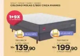 Benoit Colchao molas c box cinza mannes oferta