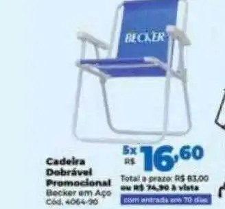 Lojas Becker Cadeir dobrável promocional becker oferta