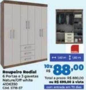 Lojas Becker Roupeiro rodial oferta