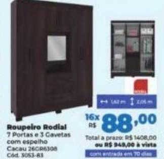 Lojas Becker Roupeiro rodial oferta