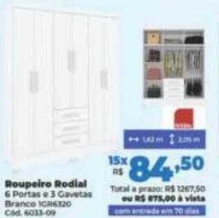Lojas Becker Roupeiro rodial oferta