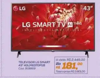 Lojas Colombo Lg smart tv ai thinq televisor lg smart 43 oferta