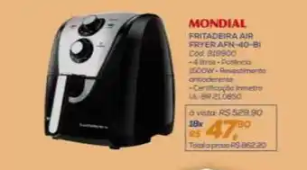 Lojas Colombo Fritadeira ari fryer afn-40-bi mondial oferta