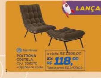 Lojas Colombo Poltrona costela besthouse oferta