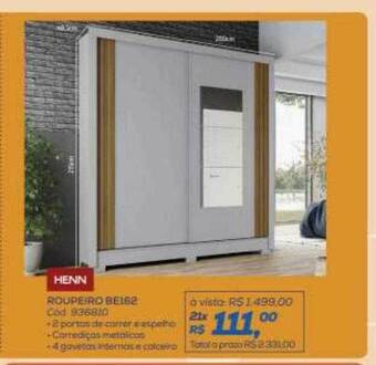 Lojas Colombo Roupeiro be162 henn oferta
