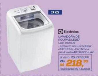 Lojas Colombo Lavadora de roupas led17 electrolux oferta