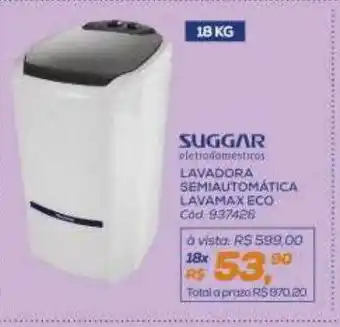 Lavadora semiautomática lavamax eco suggar