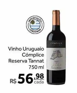 Verdemar Supermercado Vinho urugaio cómplice reserva tannat oferta
