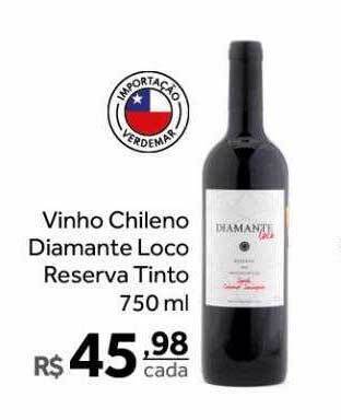 Vinho chileno diamante loco reserva tinto
