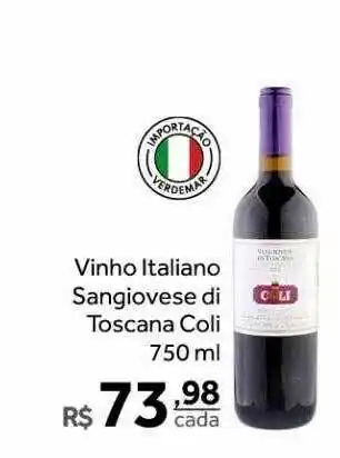 Verdemar Supermercado Vinho italiano sangiovese di toscana coli oferta