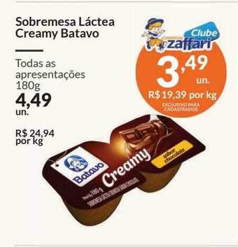 Zaffari Sobremesa láctea creamy batavo oferta