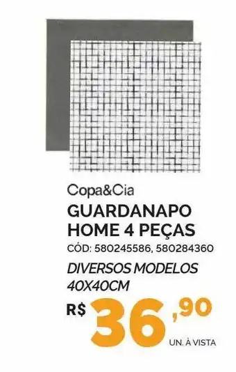 Carajás Copa&cia guardananpo home 4 peças oferta