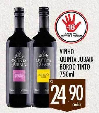 Supermercados Avenida Vinho quinta jubair bordo tinto oferta