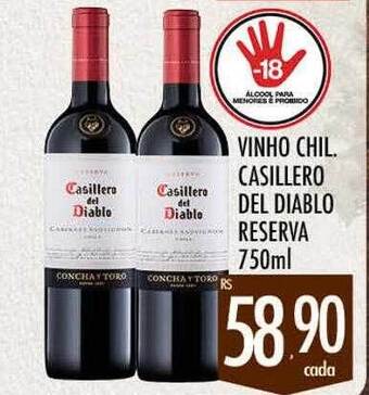 Vinho chil. casillero del diablo reserva