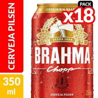 Cerveja brahma 350ml lata 18un