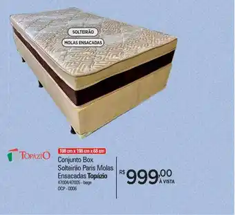 Zenir Conjunto box solteirão paris molas ensacadas topázio oferta