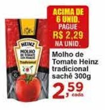 Rossi Supermercado Molho de Tomate Heinz Trad. sache 300g oferta