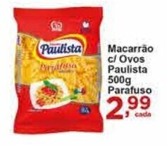 Rossi Supermercado Macarrao c/ Ovos Paulista 500g Parafuso oferta