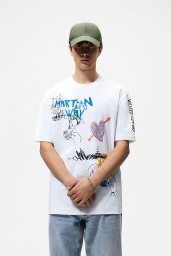ZARA Camiseta com estampas gráficas oferta