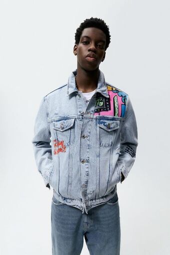 Jaqueta denim estampada