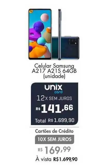 Celular Samsung A217 A21s 64gb