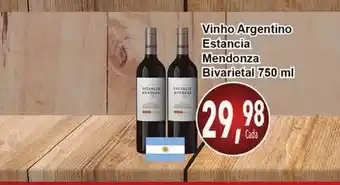 Supermercados Campeão Vinho Argentino Estancia Mendonza Bivarietal 750m; oferta