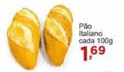Rossi Supermercado Pao Italiano cada 100g oferta