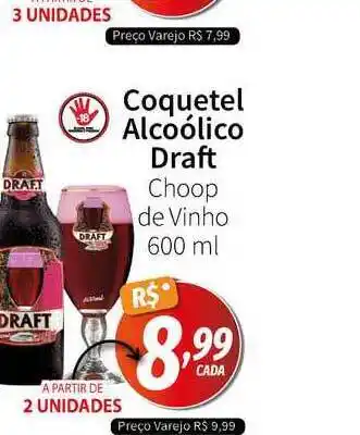 Coquetel Alcoólico Draft Choop De Vinho 600ml
