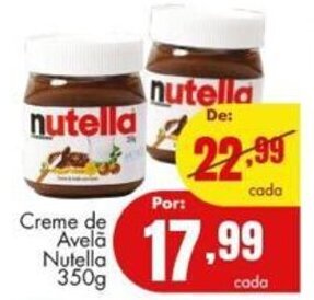 Barbosa Supermercados Creme de Avela Nutella 350g oferta