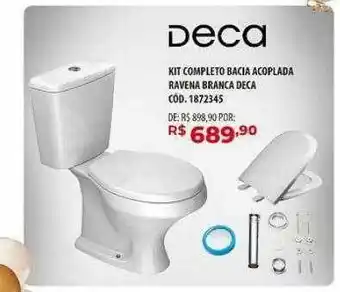 Kit completo bacia acolplada ravena branca deca