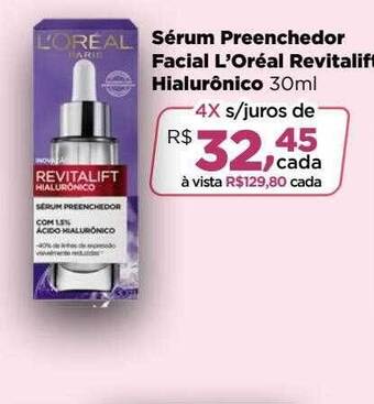 Farmácias Nissei Sérum preenchedor facial l'oréal revitalift hialurônico oferta