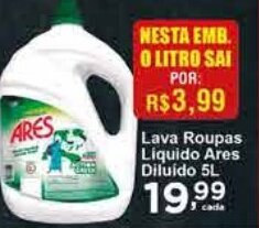 Rossi Supermercado Lava roupas Liquido Ares Diluido 1L oferta