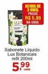 Rossi Supermercado Sabonete Liquido Lux Botanicals refil 200ml oferta