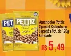 Amendoim pettiz special salgado ou japonês pct. de 120g unidade