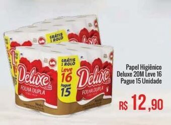 Mart Minas Papel higiênico deluxe 20m leve 16 pague 15 unidade oferta