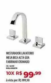 Misturador lavatorio mesa bica alta goa fabrimar cromado