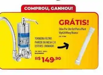 Amoedo Torneira filtro parede ou mesa c31 esteves cromado oferta