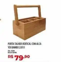 Porta talher vertical com alca yoi bambu