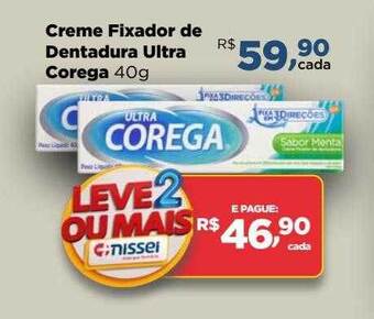 Farmácias Nissei Creme fixador de dentadura ultra corega oferta
