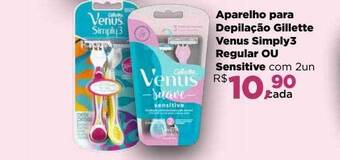 Aparelho para depilação gillette venus simply 3 regular ou sensitive