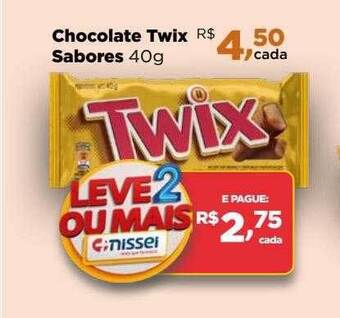Farmácias Nissei Chocolate twix sabores oferta