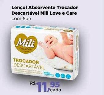 Lençol absorvente trocador descartável mili love e care