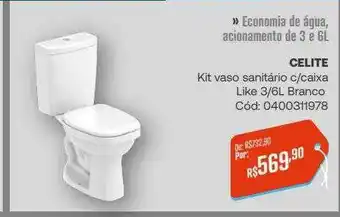 Kit vaso sanitário c-caixa like branco