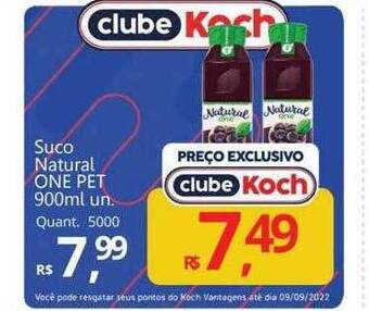 Supermercados Koch Suco natural one pet oferta